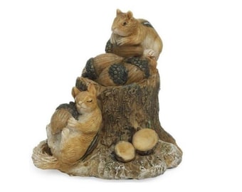 Miniature Squirrels and Acorns Figurine
