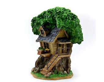 Fairy Garden Solar Tree House, Summer Tree House, Birthday or Holiday Gift, Summer Party Centerpiece