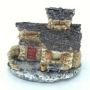 Micro-Mini Ranch Troll House, 1.6&quot; Miniaturowy kamienny domek dla trolli, gnomów, hobbitów i wróżek, Miniaturowy domek ogrodowy Zen, domek do terrarium
