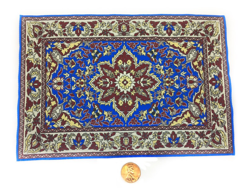 Royal Blue Dollhouse Miniature Rug - Etsy