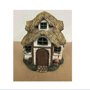 Miniature Country Cottage with Grass Roof, Cotswold Cottage, Fairy Garden House