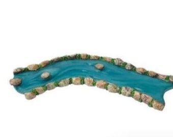 Miniature Curved Rock Lined River for Fairy Garden