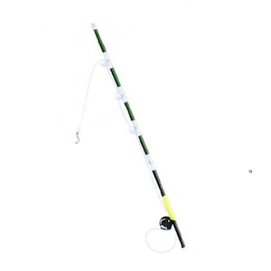 1:12 Miniature Wooden Fish Pole Hook Reel Sport Fishing Rod