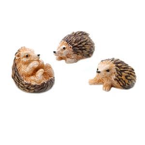 Miniature Hedgehog Set, Woodland Animals, Set of 3 Hedgehogs, Animal Cake Topper