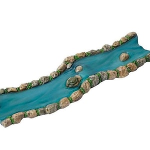 Miniature Straight Rock Lined River,  Fairy Garden and Terrarium Water Feature