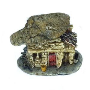 Micro-Mini Rock Top Troll House,  Miniature Stone House for Trolls,  Gnomes, Hobbits and Fairies,  Mini Zen Garden House, Terrarium House