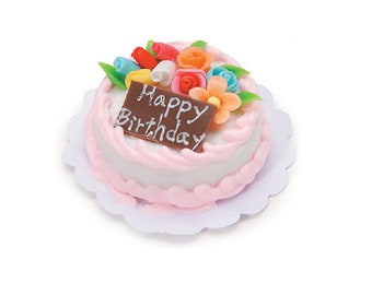 Dollhouse Miniature Birthday Cake