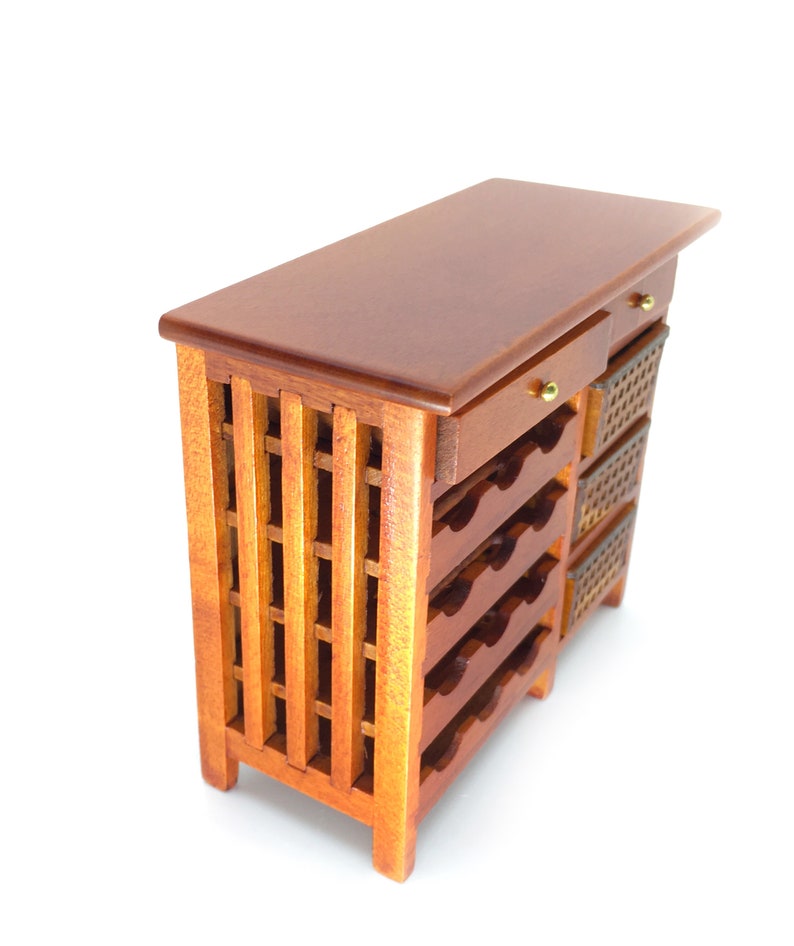 Wooden Wine Bar Cart Dollhouse Bar Dining Etsy