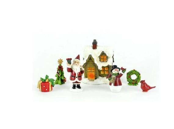 Figurine De Noël : Père Noël Avec Ses Jouets Pour Village De Noël, Neuve
