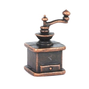 Miniature Antique Coffee Grinder, Dollhouse  Antique Copper Coffee Grinder, Dollhouse Kitchen