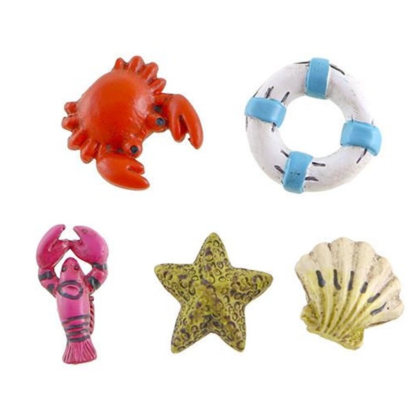 Sea Creature Figurines, Beach Fairy Garden Ocean Animals, Beach Themed Cake Toppers, Fairy Garden Accessory