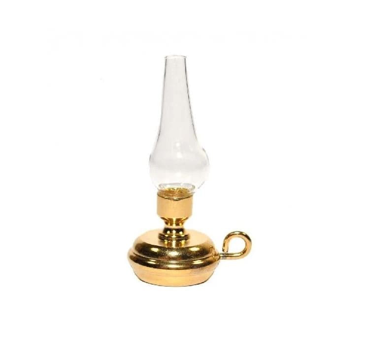 Dollhouse Brass Lamp Antique Oil Lamp Miniature Brass Lantern Post