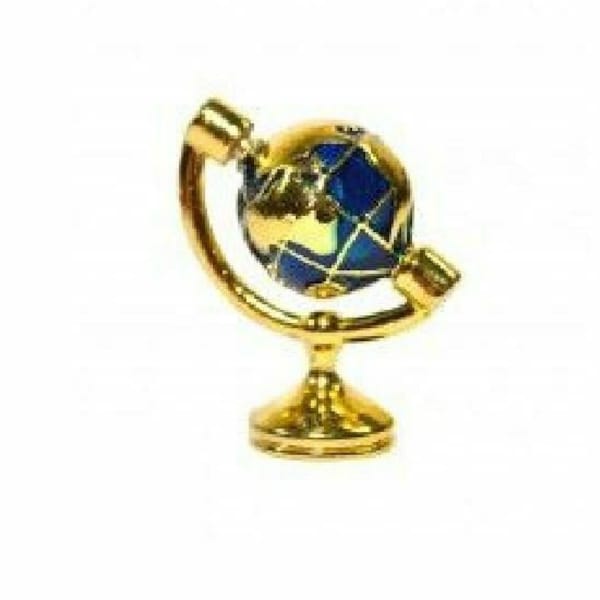 Miniature Brass Globe, Globe for a Dollhouse Office, Library, Living room.Den