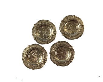 Dollhouse  Miniature Set of 4 Miniature Metal Dishes