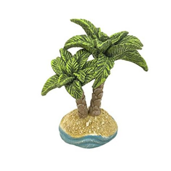 Beach Fairy Island Tree,  Seaside Palm Tree, Coastal Decor,  Shadow Box Palm Tree, Ocean Fairy Garden Accessory, Tropical Tree