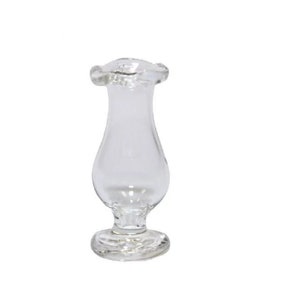 Dollhouse Miniature Pedestal Vase, Clear Glass Flower Vase