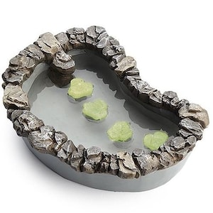 Glowing Stepping Stone Fairy Garden Pond, Terrarium Pond