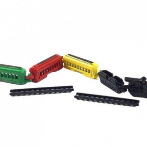 Miniature Painted Metal  Train, Holiday Train Cars, Train Cake Topper
