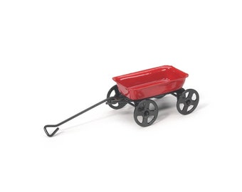 2.65/" x 1.5/" Miniature FAIRY GARDEN or DOLLHOUSE Larger Red Wagon NEW NIP ROLLS