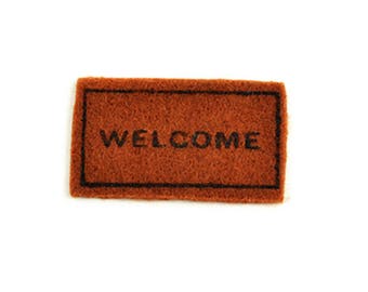 Welcome Mat,  Dollhouse Miniature Brown Dollhouse Door Mat, Dollhouse Accessory