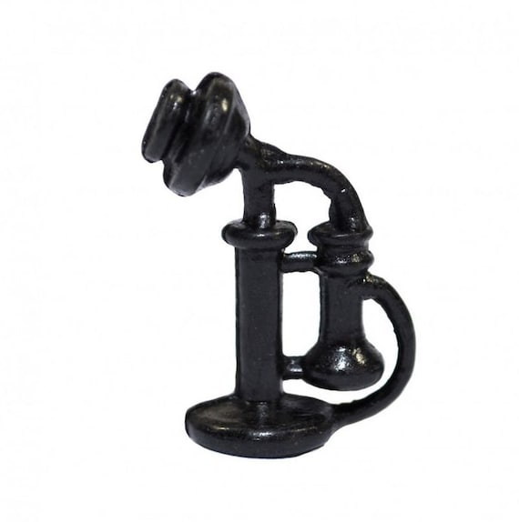 Dollhouse Miniature Antique Black  Telephone