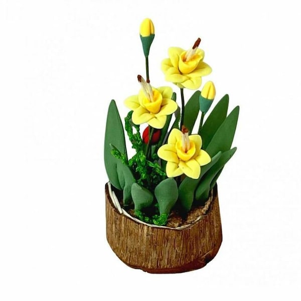 Artificial Daffodils in Pot Etsy