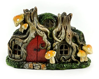 Tree Stump LED House, Fairy Garden House,  Forest House, Gift for Fairy Gardener