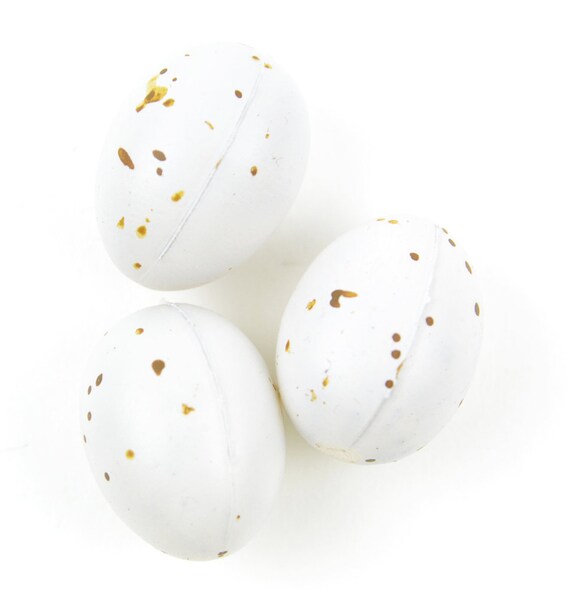 Artificial White Eggs With Brown Specks Eggs for Nests Etsy