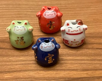 Set of 4 Miniature Smiling Dollhouse Cats