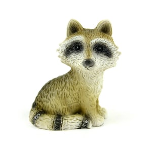 Sitting Raccoon, Forest Animal, Fairy Garden Accessory