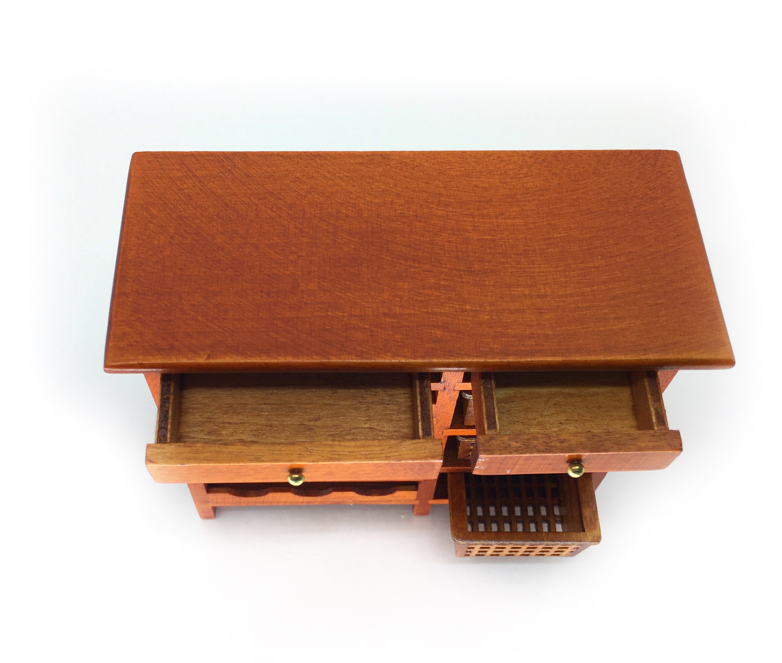 Wooden Wine Bar Cart Dollhouse Bar Dining Etsy