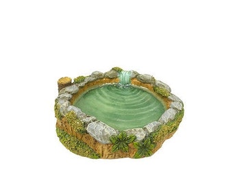 Pond with Faux Rock and Moss Accents,  Fairy Garden Pond,  Fairy Pond Landscaping,  Fairy Garden Miniature Pond, Terrarium Pond