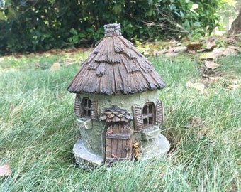 Miniature Fairy Garden Woodland House with Hinged Door,  Nutty Nook Squirrel House,