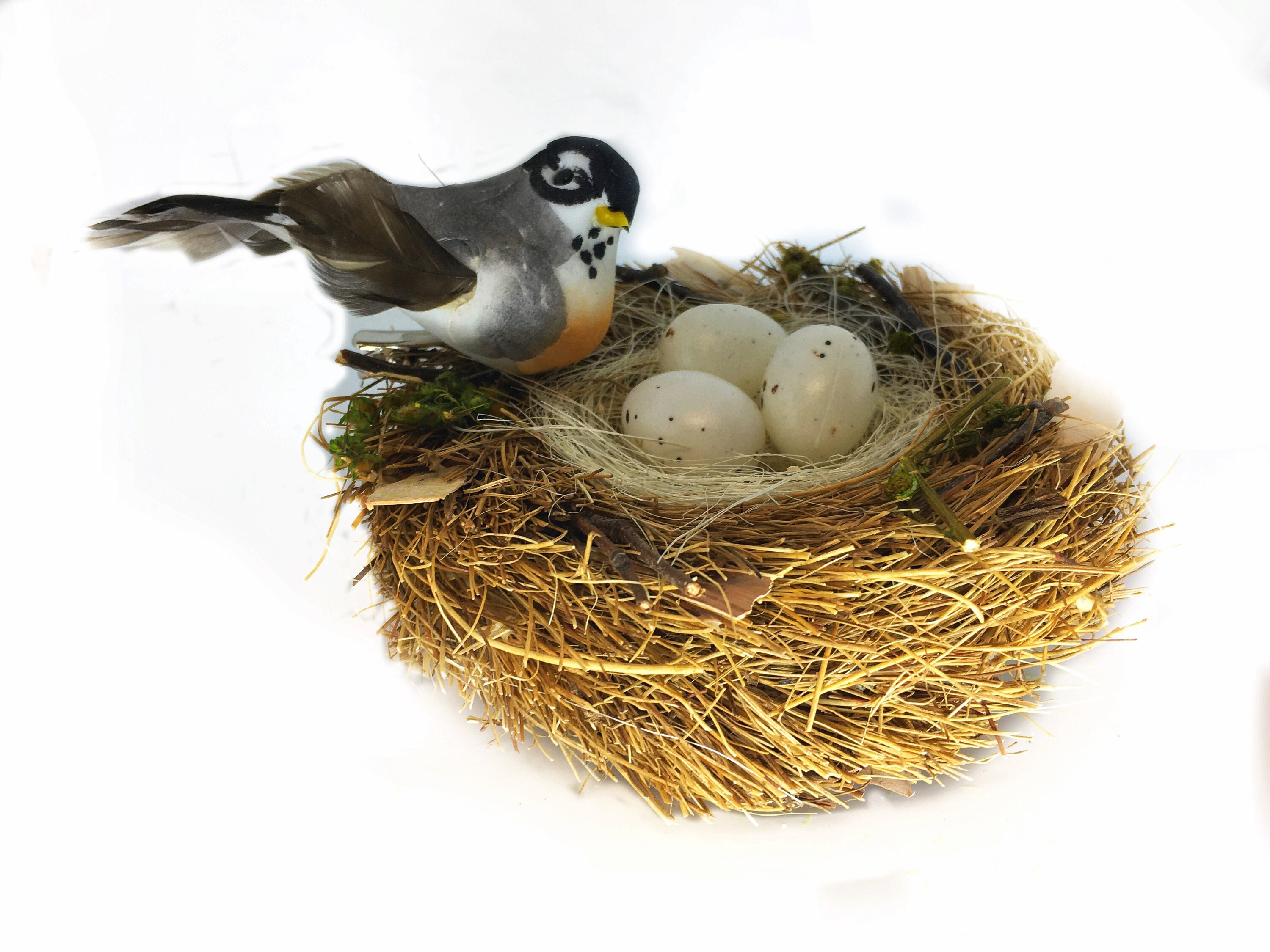 □Ｄ・イェンセン□Birds nest◇Ｂ＆Ｇmodel master◇希少◇ Spring Nest, Orange and Gray Bird With Nest and 3 Eggs, Two-toned