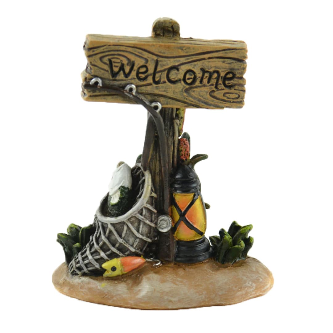 Fish Welcome Sign, Sign With Fishing Net, Lake Sign, Fishing Cabin Sign ...