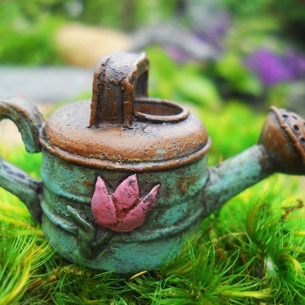 Miniature Resin Watering Can, Fairy Garden Watering Can, Miniature Plant Waterer