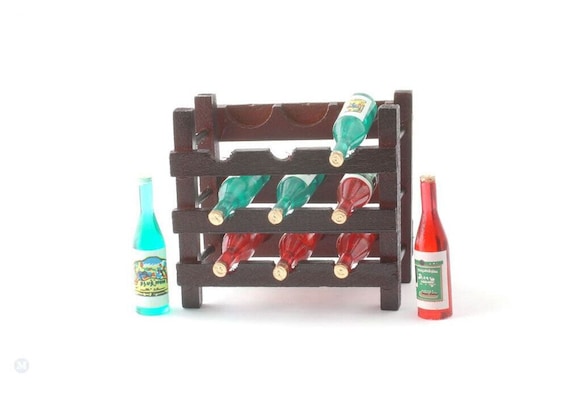 Bewinner Casier à Vin Miniature En Bois – Meuble De Maison De Poupée – Décoration Salon – Dès 3 Ans