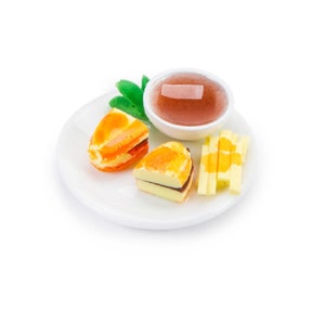 Dollhouse Miniature Sandwich Plate with Fries,  Dollhouse Kitchen Food