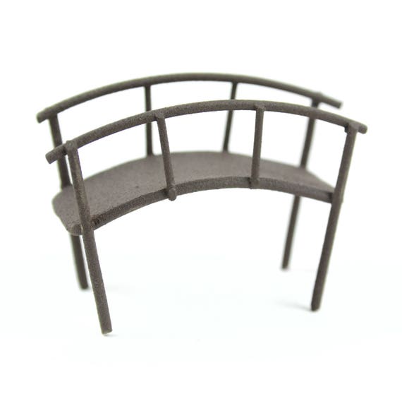 Miniature Dollhouse FAIRY GARDEN ~ Rustic White Metal Bridge ~ NEW
