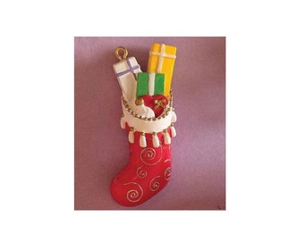 Dollhouse Miniature Red Christmas Stocking