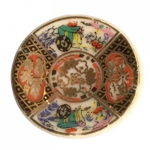 Miniature Decorative Imari Painted Plate, Ornamental Dollhouse Plate