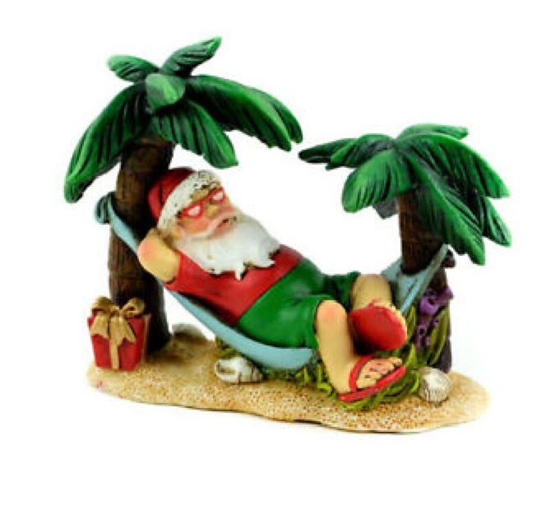 Beach Santa Santa in a Hammock Holiday Decor Holiday Gift Etsy