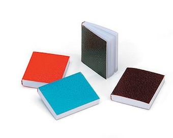 Set of 4 Dollhouse Miniature Books in Assorted Colors