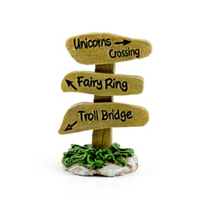 Unicorn Crossing Sign, Fairy Ring, Troll Bridge Sign, Fairy Garden Accessory