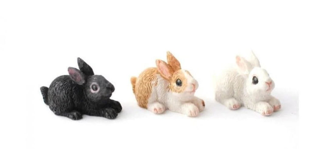 Small Rabbit Set Set of 3 Miniature Rabbit Set - Etsy