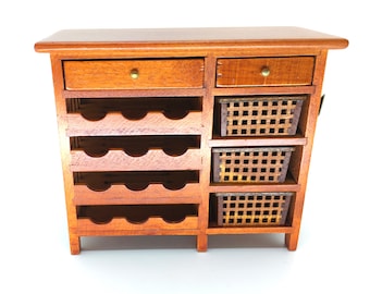 Wooden Wine Cabinet, Bar Cart, Dollhouse Bar Cabinet, Dining Room Buffet Chest