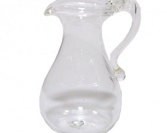 Dollhouse Glass Pitcher,  Miniature Clear Pitcher, Dollhouse Kitchen Supply