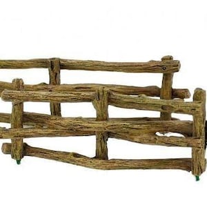 Brown Branch Faux Wood Fence, Fairy Garden Country Fence, Rustic Farm Fence, 12&quot; Brown Fence