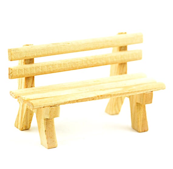 Wooden Park Bench Fairy Landscaping Fairy Garden Furniture Etsy
