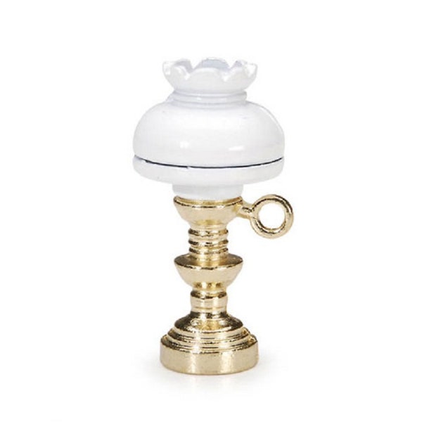 Miniature Hurricane Oil Lamp, Dollhouse Lamp Replica, Miniature Table Lamp